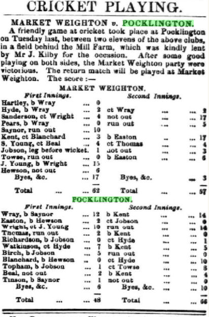 1852 cricket match